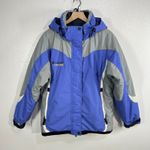Columbia Challenge Series Jacket Womens XL Blue Gray Vintage Ski Snow Coat Hood Photo 0