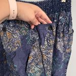 REWASH  Blue Paisley Print Wide Leg Pull On Pants Linen Blend Women’s Size Large Photo 4