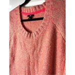 H&M Pink Multi Color Crewneck 3/4 Sleeve Long Tunic Acrylic Sweater Size Small Photo 6