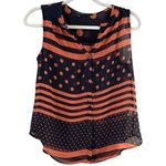 19 Cooper  sleeveless black with orange circle stripes blouse size XS Photo 10