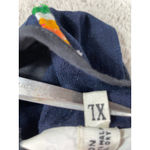 Accento Vintage Indigo Floral‎ Hand Embroidered Vest Guatemala Cottagecore XL Blue Photo 3