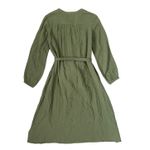 Gap Crinkle Gauze Tie-Waist Midi Dress Desert Cactus Green Size Medium Photo 11