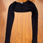 Princess Polly  Black Ribbed Long Sleeve Bolero Top Photo 0