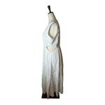 Bardot Dress Women XL White Cotton Embroidered Cut Out Tiered Maxi Boho Cottage Photo 5