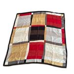 Vintage Sophisticate Plaid Silk Scarf Red & Gold Black Border 22" Square Photo 0