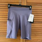 Nike One Dri-Fit Purple High Rise 8” Length Athletic Biker Shorts Sz S NWT Photo 0