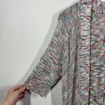 Ponsesa Cardigan Women XL NWT Rainbow Shark Bite Hem Short Sleeve Spring FA3306J Blue Photo 7