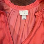 A New Day long ruffle bell sleeve vneck pink salmon top size large Photo 4