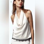 ZARA  satin effect lace halter top Photo 2