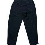 Eileen Fisher  Silk Black Crepe Trouser Pants Medium Dress Work Career High Waist Photo 2