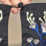 Free People Gypsy Rose Jumpsuit Floral Embroidered Black Size 6 Wide Leg Photo 7