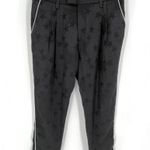 Smythe Womens Flat Front Jacquard High Rise Tapered Leg Casual Pants Blak Size 6 Black Photo 0