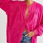 Free People Can’t Stop Dreaming Oversized Tunic Blouse Hot Pink Size Medium Photo 0