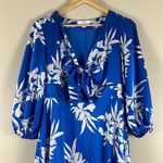 Alexis  for Target Blue Satin Floral High Low Dress Photo 3