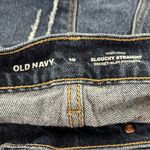 Old Navy  High Rise Slouchy Straight Jeans Distressed Raw Hem Indigo 10 Photo 2