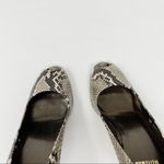 Stuart Weitzman Snakeskin Python Leather Peep Toe High Heels Shoes Black Tan 6 Photo 4