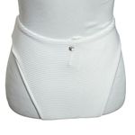 Seafolly  Essentials Ribbed Bikini Bottoms Women’s Size 4 High Cut White Swim Photo 5