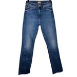 MOTHER Mid Rise Dazzler Ankle Fray 25 Opposites Attract Stretch Retail $238 Blue Photo 3