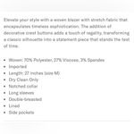 Karen Kane  navy blue jacket with brass buttons. Size Medium. NWT. Photo 4