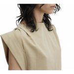 Mango Cotton Knitted Dress with Turn-Up Sleeves Dates Beige Size 10/XL Photo 7