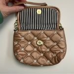 Betsey Johnson Luv by  Purse Crossbody Quilted Star Print Mini Lips Pink Gold Photo 5