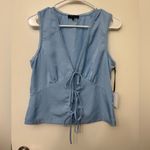 1.STATE Blue Tie Front Tank | Women’s Trendy Sleeveless Top Photo 1