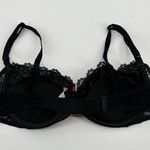 VINTAGE black lace push up bra made in the USA adjustable classic size 38B Photo 2
