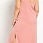 Eloquii NEW Dusty Rose Satin Slip Dress with side slit, women's size 14 Photo 0