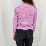 Neiman Marcus Crocheted Button Down Cardigan Sweater in Pink Size M Photo 5