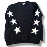 Laju Black White Star Sleeve Pattern Crewneck Knit Pullover Sweater XL Spacecore Black Photo 0