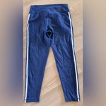 Adidas cropped 3 stripe leggings blue white size XL Photo 5