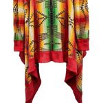 Polo Ralph Lauren Long Draped Open Cardigan Sweater Aztec Southwestern Serape Red Size XL Photo 7