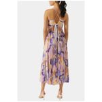 ASTR the Label Blythe Plisse Midi Dress Purple Multi Women Size Small Photo 1