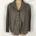 Crea Concept Linen Brown Button Front Shacket Jacket Lagenlook Top 12 Photo 1