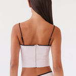 Peppermayo BNWT Rushing Back Crop Top Black Bow Baby Pink Photo 5