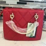 Badgley Mischka  Red Quilted Bag With Gold Accents New With Tags MSRP $129 Photo 1