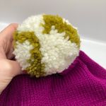 Old Sun Knits Pink VIP Stripe Wool Knit Pompom Beanie Adult OS Ski Snowboard Photo 3