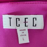 TCEC Fuchsia Pink Mini Dress with Ruffle Hem Size Large Wedding Guest Dress Photo 6