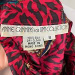 Vintage Anne Crimmins Silk Red Paisley High Neck Long Sleeve Blouse Size 8 Photo 4