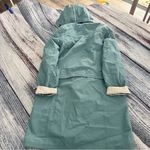 Barbour  2 in 1 Convertible Teal Hooded Waterproof Hooded Rain Trench Coat Photo 2