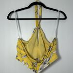 Privacy Please Revolve  Yellow Floral Keyhole Halter Cropped Top Size Medium Photo 1