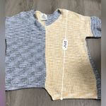 Urban Outfitters  Blue & Beige Knit‎ Long Sleeve Asymmetrical Sweater Size XS Photo 6