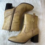Rampage  Tan Boots Gold Accent Size 10 Heels Retro Photo 8