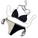 Zimmermann Clover Crochet Bikini Set in Black & White Photo 8