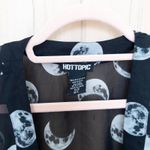 Hot Topic Y2K Celestial Kimono Duster Sz M/L Black Fringe Moon Sheer Witchy Goth Photo 3