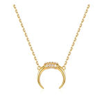 Boutique NEW Women's Gold-Plated Crescent Moon‎ Horn Necklace Size 16 + 2” Photo 5