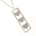 Tiffany & Co. Tiffany Triple Heart Plate Necklace Silver 925 Women’s RARE Photo 5