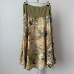 VTG Gracia Campomasi Floral Y2K Boho Midi Skirt Olive Green Yellow Size M Photo 6