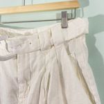 Farm Rio  Women White 100% Linen Folded Hem High Waisted Shorts Size L Photo 2