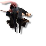 Nine West  Delaney Heels Women's 8.5 Black Faux Leather Platform Strappy Dress Photo 5